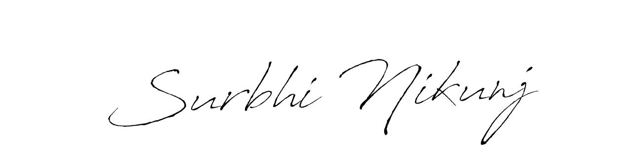 Design your own signature with our free online signature maker. With this signature software, you can create a handwritten (Antro_Vectra) signature for name Surbhi Nikunj. Surbhi Nikunj signature style 6 images and pictures png