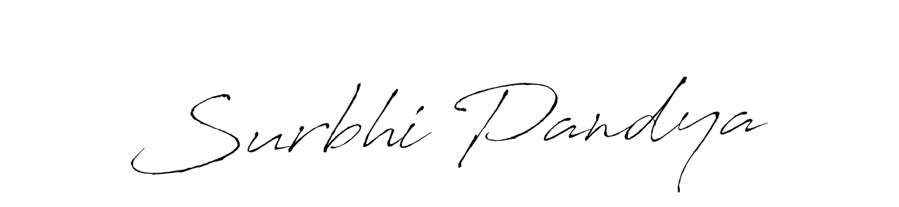 Create a beautiful signature design for name Surbhi Pandya. With this signature (Antro_Vectra) fonts, you can make a handwritten signature for free. Surbhi Pandya signature style 6 images and pictures png