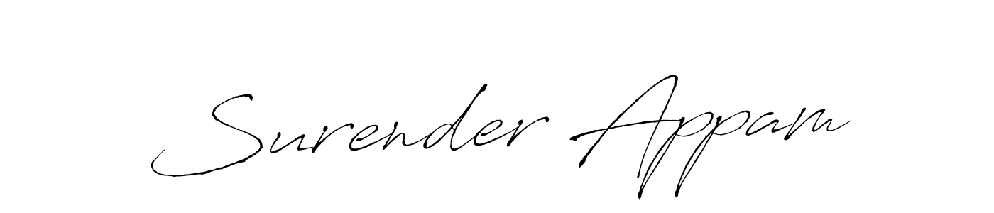 How to make Surender Appam name signature. Use Antro_Vectra style for creating short signs online. This is the latest handwritten sign. Surender Appam signature style 6 images and pictures png