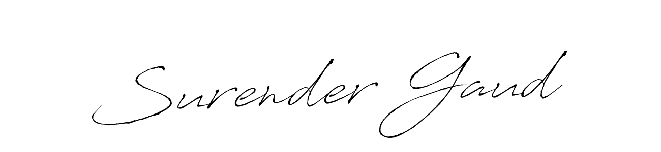 Design your own signature with our free online signature maker. With this signature software, you can create a handwritten (Antro_Vectra) signature for name Surender Gaud. Surender Gaud signature style 6 images and pictures png