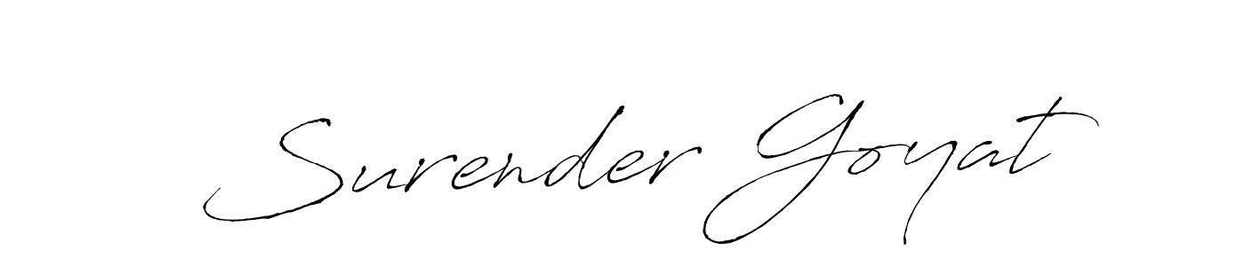 How to make Surender Goyat signature? Antro_Vectra is a professional autograph style. Create handwritten signature for Surender Goyat name. Surender Goyat signature style 6 images and pictures png