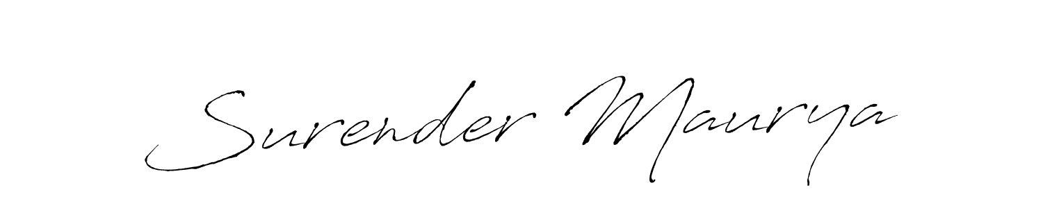 Design your own signature with our free online signature maker. With this signature software, you can create a handwritten (Antro_Vectra) signature for name Surender Maurya. Surender Maurya signature style 6 images and pictures png