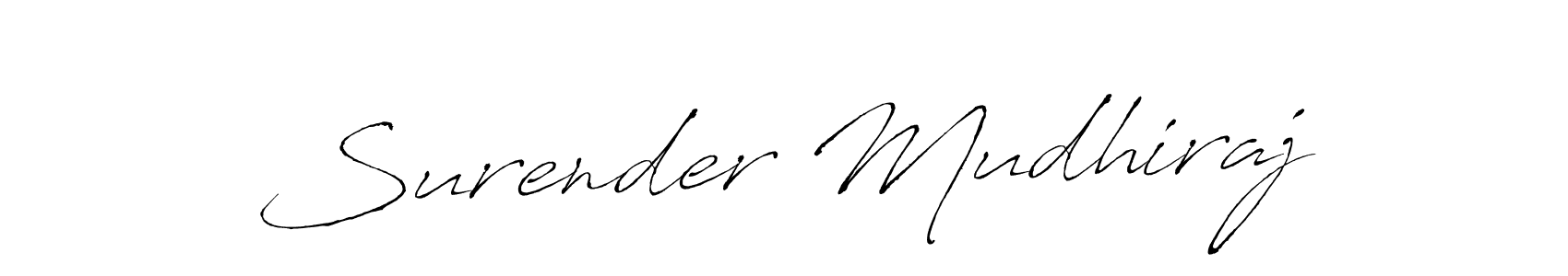 Design your own signature with our free online signature maker. With this signature software, you can create a handwritten (Antro_Vectra) signature for name Surender Mudhiraj. Surender Mudhiraj signature style 6 images and pictures png