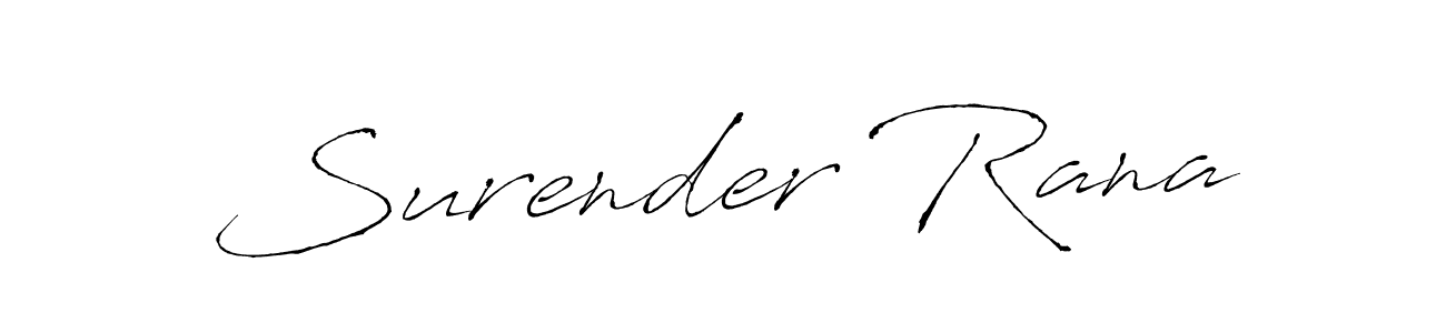 Design your own signature with our free online signature maker. With this signature software, you can create a handwritten (Antro_Vectra) signature for name Surender Rana. Surender Rana signature style 6 images and pictures png