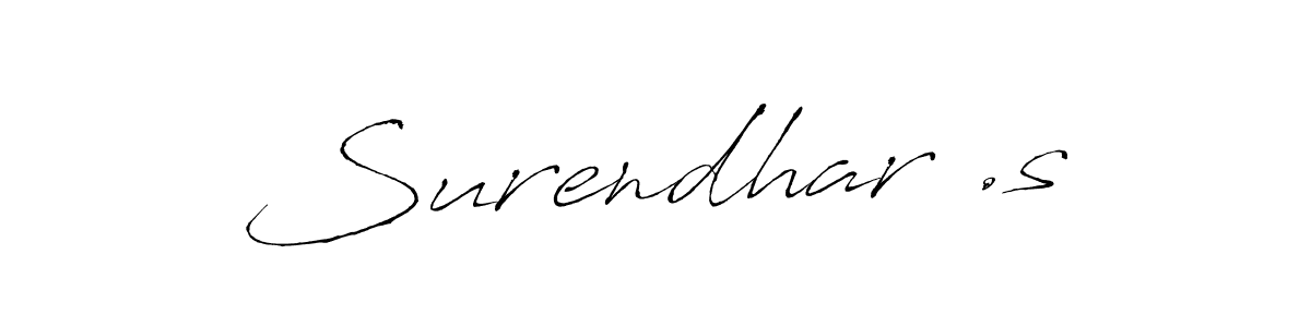 Design your own signature with our free online signature maker. With this signature software, you can create a handwritten (Antro_Vectra) signature for name Surendhar .s. Surendhar .s signature style 6 images and pictures png