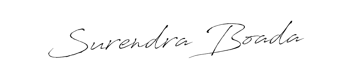 How to make Surendra Boada name signature. Use Antro_Vectra style for creating short signs online. This is the latest handwritten sign. Surendra Boada signature style 6 images and pictures png