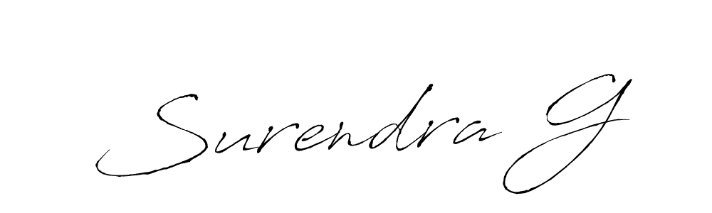 You should practise on your own different ways (Antro_Vectra) to write your name (Surendra G) in signature. don't let someone else do it for you. Surendra G signature style 6 images and pictures png