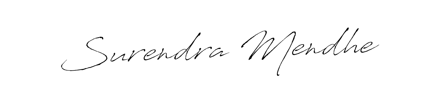 The best way (Antro_Vectra) to make a short signature is to pick only two or three words in your name. The name Surendra Mendhe include a total of six letters. For converting this name. Surendra Mendhe signature style 6 images and pictures png