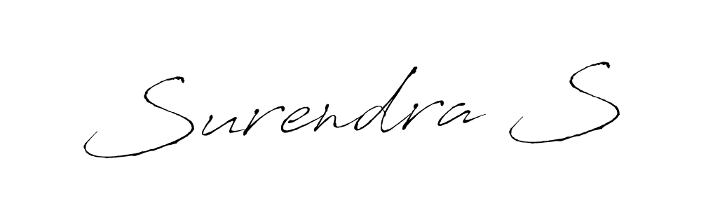 if you are searching for the best signature style for your name Surendra S. so please give up your signature search. here we have designed multiple signature styles  using Antro_Vectra. Surendra S signature style 6 images and pictures png