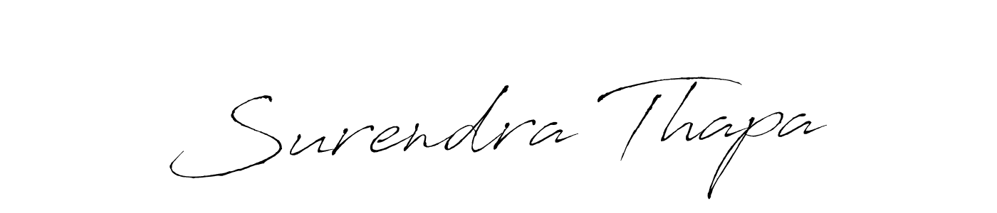 Make a beautiful signature design for name Surendra Thapa. With this signature (Antro_Vectra) style, you can create a handwritten signature for free. Surendra Thapa signature style 6 images and pictures png