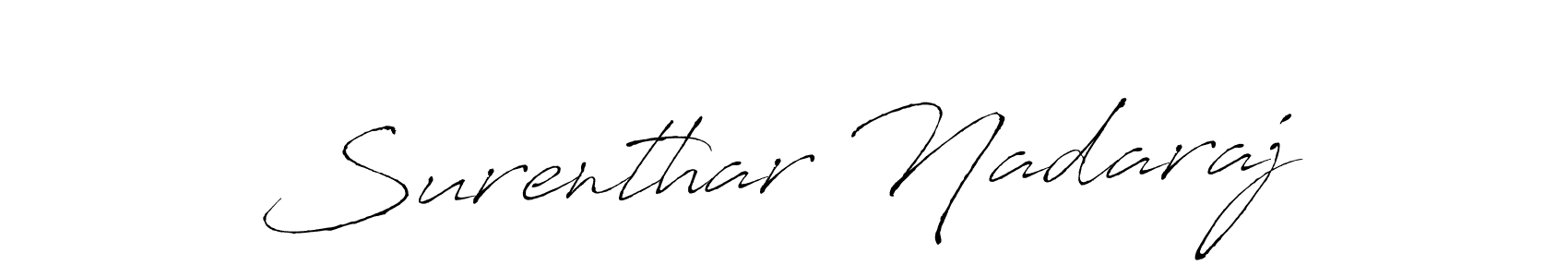 How to make Surenthar Nadaraj name signature. Use Antro_Vectra style for creating short signs online. This is the latest handwritten sign. Surenthar Nadaraj signature style 6 images and pictures png