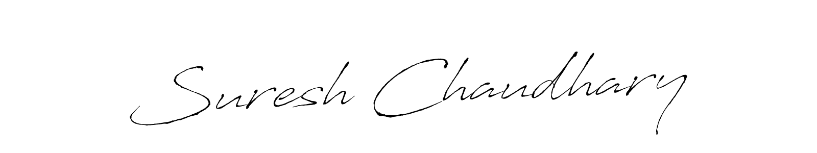 How to make Suresh Chaudhary name signature. Use Antro_Vectra style for creating short signs online. This is the latest handwritten sign. Suresh Chaudhary signature style 6 images and pictures png