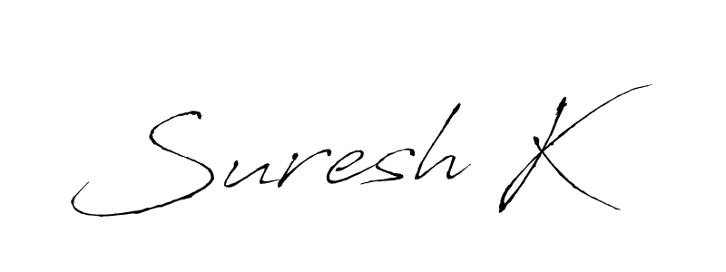 if you are searching for the best signature style for your name Suresh K. so please give up your signature search. here we have designed multiple signature styles  using Antro_Vectra. Suresh K signature style 6 images and pictures png