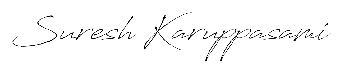 Looking for an artistic signature for Suresh Karuppasami? The Antro_Vectra calligraphy style gives a sophisticated flow suitable for business cards and emails. Suresh Karuppasami signature style 6 images and pictures png