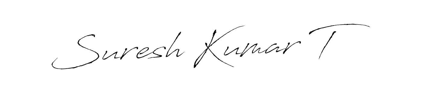 Antro_Vectra is a professional signature style that is perfect for those who want to add a touch of class to their signature. It is also a great choice for those who want to make their signature more unique. Get Suresh Kumar T name to fancy signature for free. Suresh Kumar T signature style 6 images and pictures png