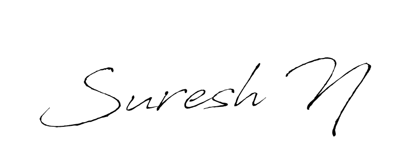 Make a beautiful signature design for name Suresh N. With this signature (Antro_Vectra) style, you can create a handwritten signature for free. Suresh N signature style 6 images and pictures png