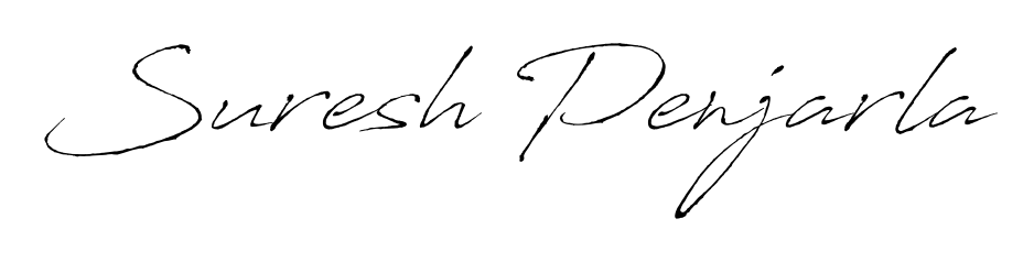 Enhance your business communications with Suresh Penjarla signature in Antro_Vectra lettering. Clean, modern, and universally compatible. Suresh Penjarla signature style 6 images and pictures png