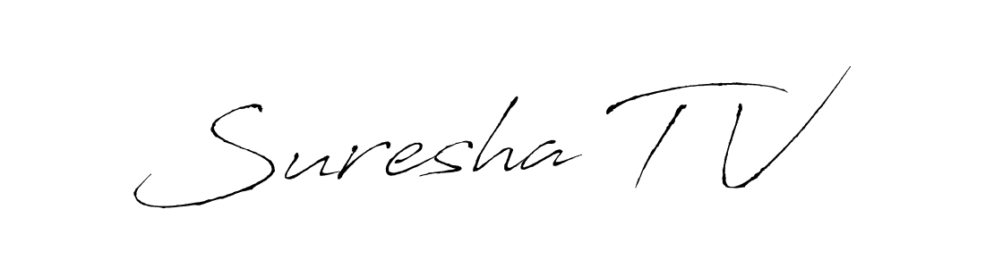 Design your own signature with our free online signature maker. With this signature software, you can create a handwritten (Antro_Vectra) signature for name Suresha T V. Suresha T V signature style 6 images and pictures png