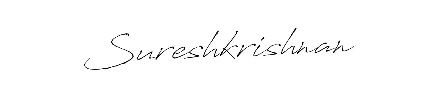 How to make Sureshkrishnan name signature. Use Antro_Vectra style for creating short signs online. This is the latest handwritten sign. Sureshkrishnan signature style 6 images and pictures png