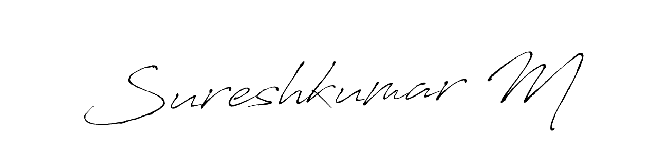 if you are searching for the best signature style for your name Sureshkumar M. so please give up your signature search. here we have designed multiple signature styles  using Antro_Vectra. Sureshkumar M signature style 6 images and pictures png