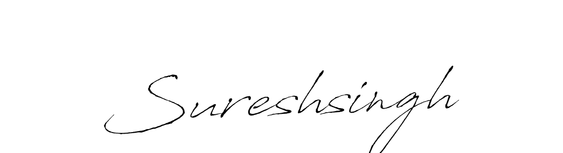 The best way (Antro_Vectra) to make a short signature is to pick only two or three words in your name. The name Sureshsingh include a total of six letters. For converting this name. Sureshsingh signature style 6 images and pictures png