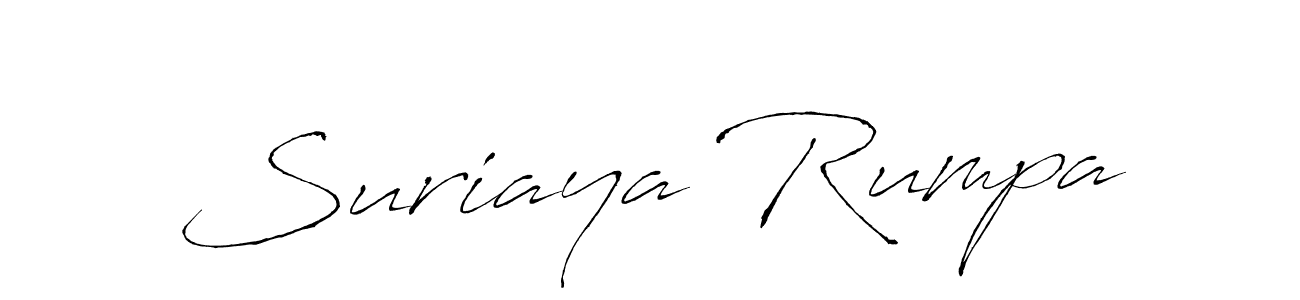 Create a beautiful signature design for name Suriaya Rumpa. With this signature (Antro_Vectra) fonts, you can make a handwritten signature for free. Suriaya Rumpa signature style 6 images and pictures png