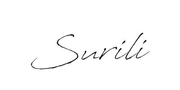 How to make Surili signature? Antro_Vectra is a professional autograph style. Create handwritten signature for Surili name. Surili signature style 6 images and pictures png