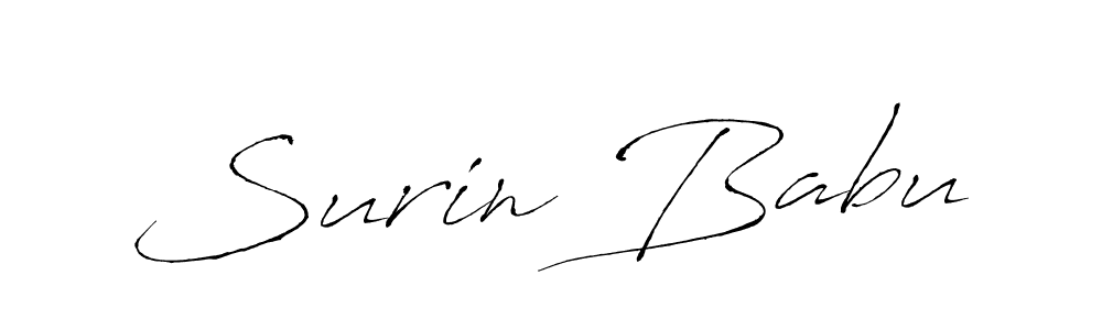 The best way (Antro_Vectra) to make a short signature is to pick only two or three words in your name. The name Surin Babu include a total of six letters. For converting this name. Surin Babu signature style 6 images and pictures png