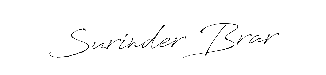 Antro_Vectra is a professional signature style that is perfect for those who want to add a touch of class to their signature. It is also a great choice for those who want to make their signature more unique. Get Surinder Brar name to fancy signature for free. Surinder Brar signature style 6 images and pictures png