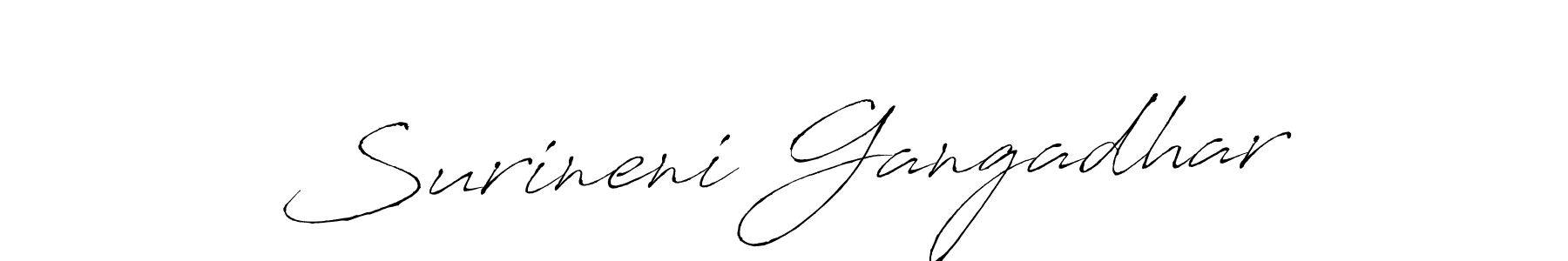 Use a signature maker to create a handwritten signature online. With this signature software, you can design (Antro_Vectra) your own signature for name Surineni Gangadhar. Surineni Gangadhar signature style 6 images and pictures png