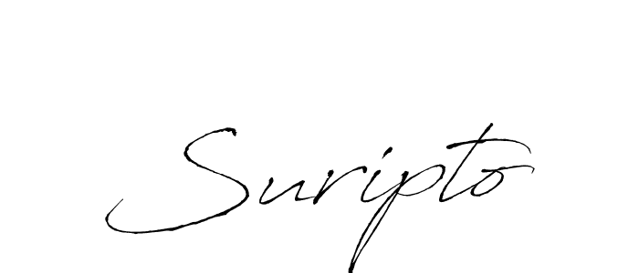 Design your own signature with our free online signature maker. With this signature software, you can create a handwritten (Antro_Vectra) signature for name Suripto. Suripto signature style 6 images and pictures png