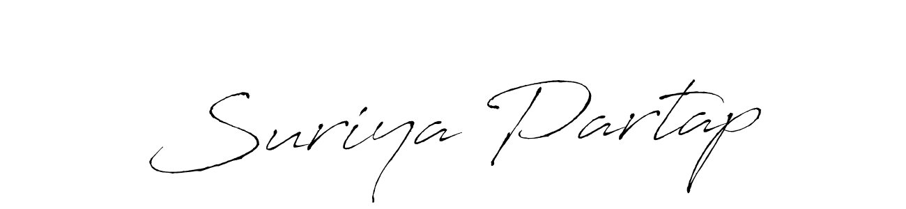 Make a beautiful signature design for name Suriya Partap. With this signature (Antro_Vectra) style, you can create a handwritten signature for free. Suriya Partap signature style 6 images and pictures png