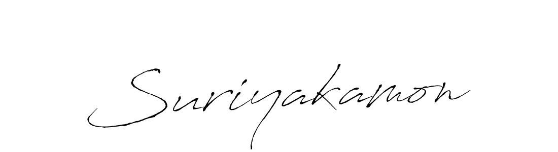 Design your own signature with our free online signature maker. With this signature software, you can create a handwritten (Antro_Vectra) signature for name Suriyakamon. Suriyakamon signature style 6 images and pictures png