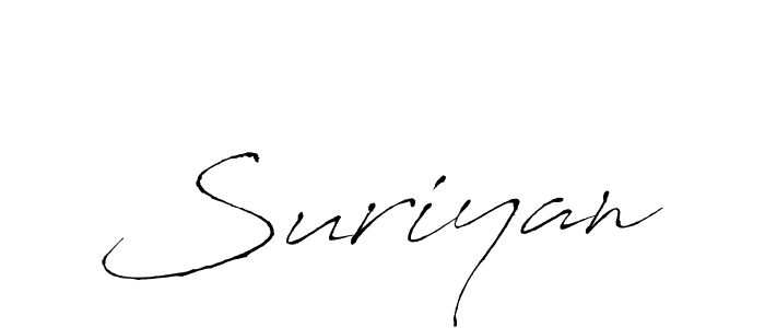 Use a signature maker to create a handwritten signature online. With this signature software, you can design (Antro_Vectra) your own signature for name Suriyan. Suriyan signature style 6 images and pictures png