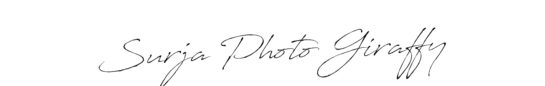 Use a signature maker to create a handwritten signature online. With this signature software, you can design (Antro_Vectra) your own signature for name Surja Photo Giraffy. Surja Photo Giraffy signature style 6 images and pictures png