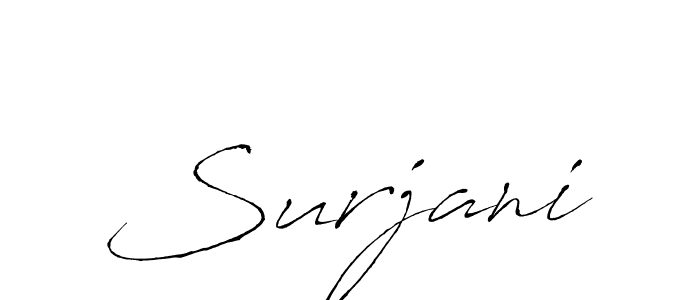 Use a signature maker to create a handwritten signature online. With this signature software, you can design (Antro_Vectra) your own signature for name Surjani. Surjani signature style 6 images and pictures png