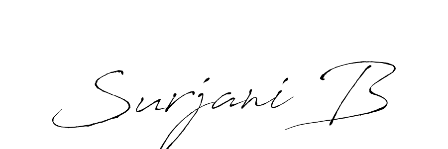 Use a signature maker to create a handwritten signature online. With this signature software, you can design (Antro_Vectra) your own signature for name Surjani B. Surjani B signature style 6 images and pictures png