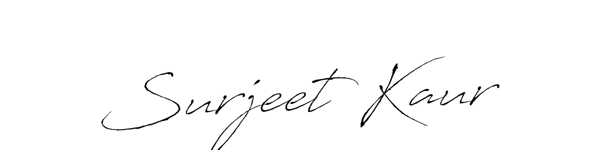 How to make Surjeet Kaur signature? Antro_Vectra is a professional autograph style. Create handwritten signature for Surjeet Kaur name. Surjeet Kaur signature style 6 images and pictures png