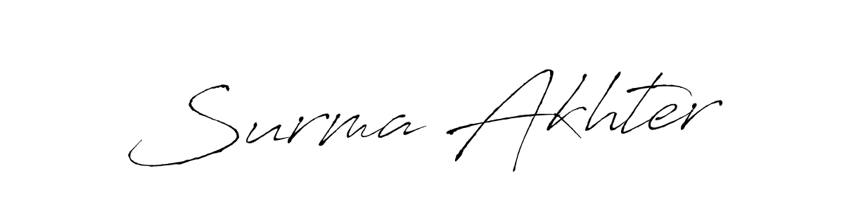 How to make Surma Akhter signature? Antro_Vectra is a professional autograph style. Create handwritten signature for Surma Akhter name. Surma Akhter signature style 6 images and pictures png