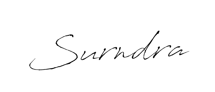 Make a beautiful signature design for name Surndra. With this signature (Antro_Vectra) style, you can create a handwritten signature for free. Surndra signature style 6 images and pictures png