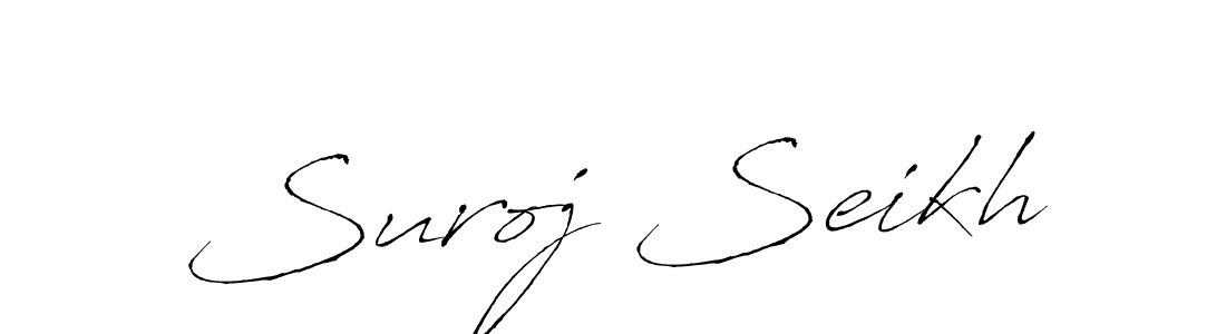 Create a beautiful signature design for name Suroj Seikh. With this signature (Antro_Vectra) fonts, you can make a handwritten signature for free. Suroj Seikh signature style 6 images and pictures png