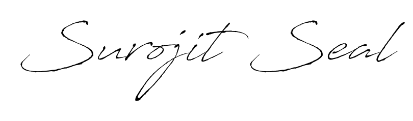 The Antro_Vectra font transforms the name Surojit Seal into an executive sign with sharp precision and distinguished character. Surojit Seal signature style 6 images and pictures png