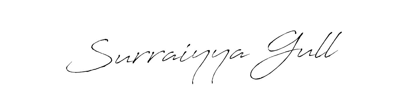 Create a beautiful signature design for name Surraiyya Gull. With this signature (Antro_Vectra) fonts, you can make a handwritten signature for free. Surraiyya Gull signature style 6 images and pictures png