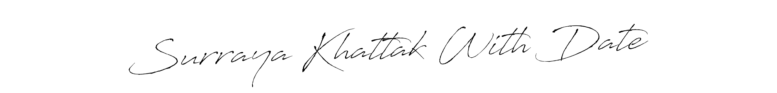 Once you've used our free online signature maker to create your best signature Antro_Vectra style, it's time to enjoy all of the benefits that Surraya Khattak With Date name signing documents. Surraya Khattak With Date signature style 6 images and pictures png