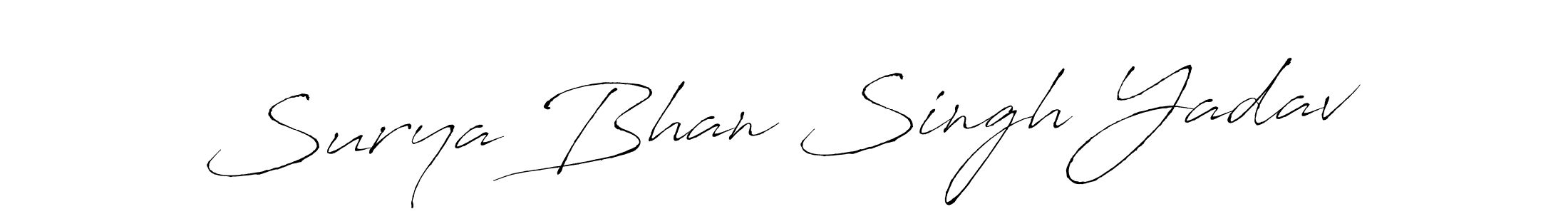 How to make Surya Bhan Singh Yadav name signature. Use Antro_Vectra style for creating short signs online. This is the latest handwritten sign. Surya Bhan Singh Yadav signature style 6 images and pictures png