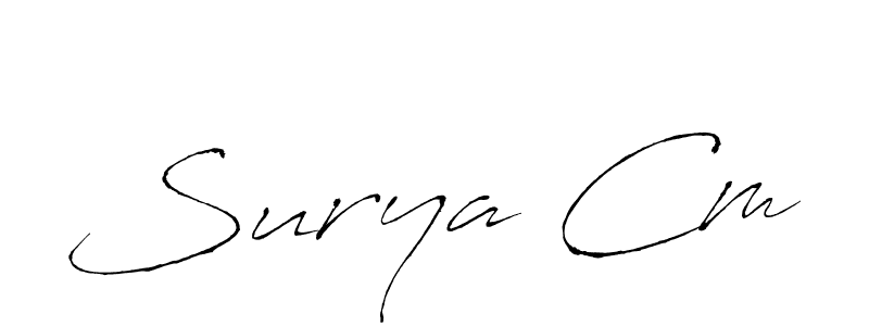 Use a signature maker to create a handwritten signature online. With this signature software, you can design (Antro_Vectra) your own signature for name Surya Cm. Surya Cm signature style 6 images and pictures png