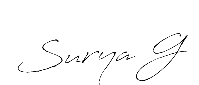 You should practise on your own different ways (Antro_Vectra) to write your name (Surya G) in signature. don't let someone else do it for you. Surya G signature style 6 images and pictures png