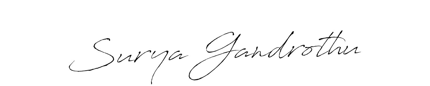 Use a signature maker to create a handwritten signature online. With this signature software, you can design (Antro_Vectra) your own signature for name Surya Gandrothu. Surya Gandrothu signature style 6 images and pictures png