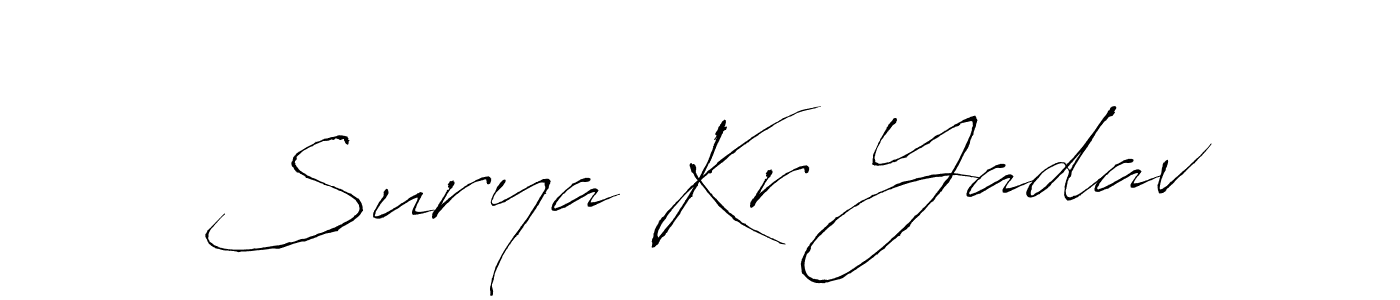 Design your own signature with our free online signature maker. With this signature software, you can create a handwritten (Antro_Vectra) signature for name Surya Kr Yadav. Surya Kr Yadav signature style 6 images and pictures png