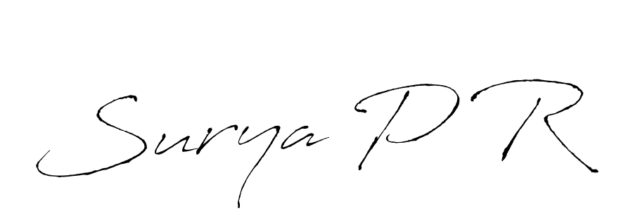 Create a beautiful signature design for name Surya P R. With this signature (Antro_Vectra) fonts, you can make a handwritten signature for free. Surya P R signature style 6 images and pictures png